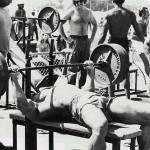 Arnold benching Arnold benching