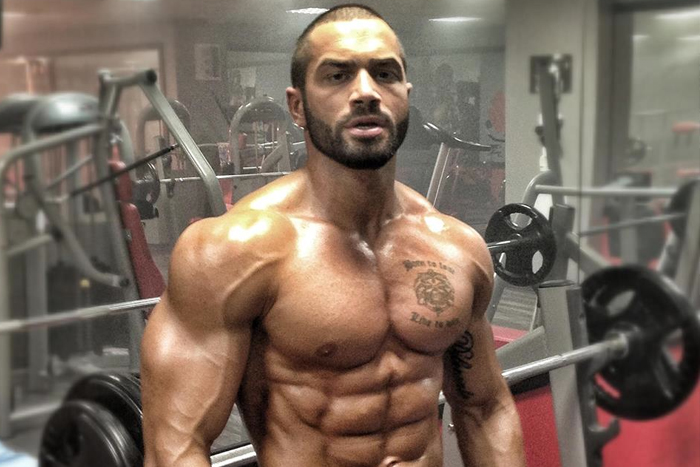 Hot Abs Model Lazar Angelov Working Out for Shoulders