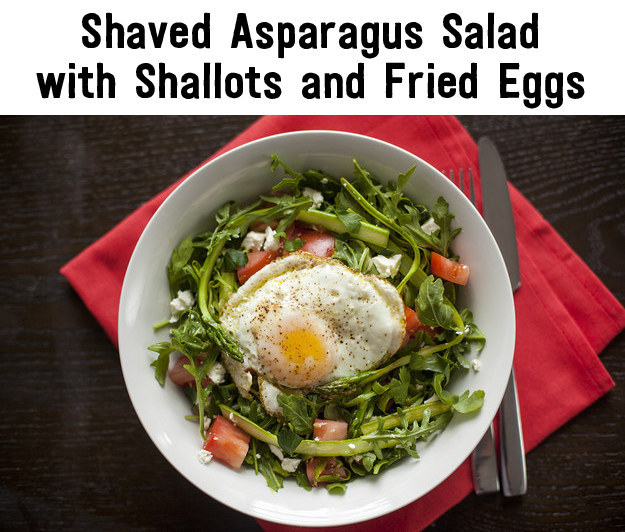 5. Shaved Asparagus Salad With Shallots and Fried Eggs
