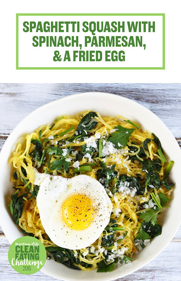 8. Spaghetti Squash With Spinach, Parmesan, and a Fried Egg
