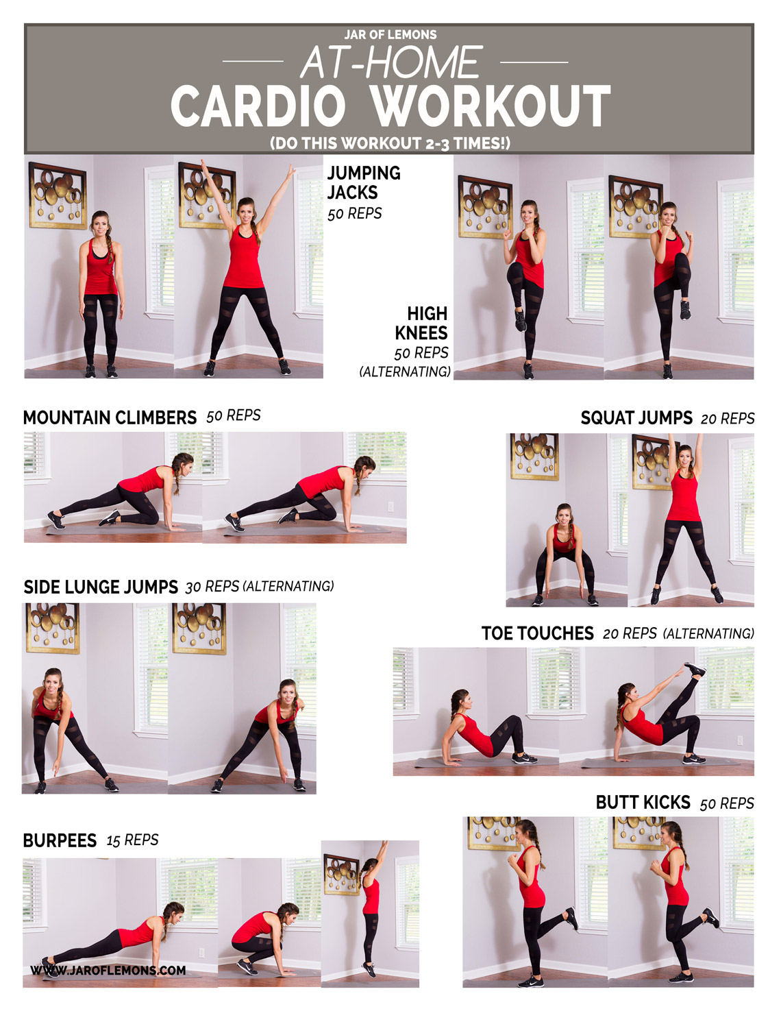 6 Day Cardio Workout Plan At Home for Push Pull Legs