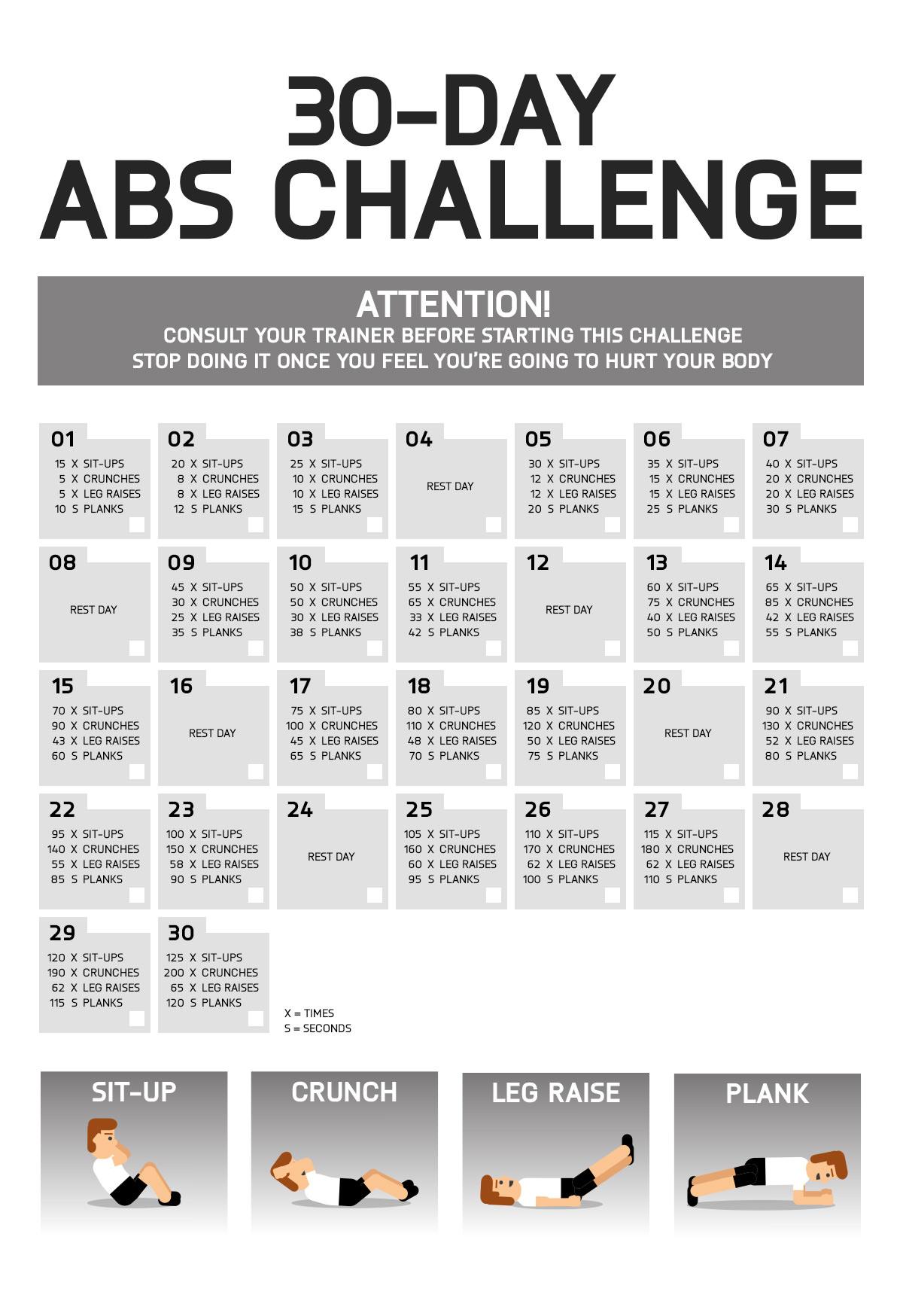 18 30 Day Ab Challenges That Will Help Build Your Six Pack Like Crazy Trimmedandtoned