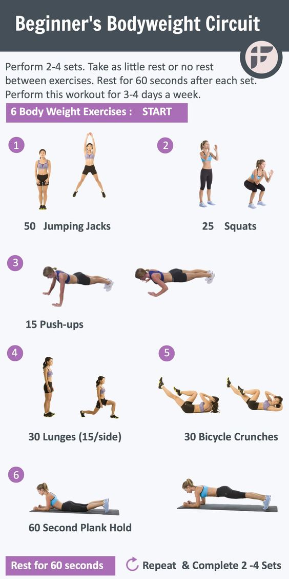 Simple Women&#039;s Exercise Plan For Beginners At Home for Push Pull Legs