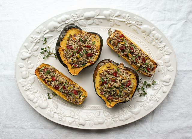 11. Stuffed Winter Squash & Quinoa, Cranberry and Pistachio