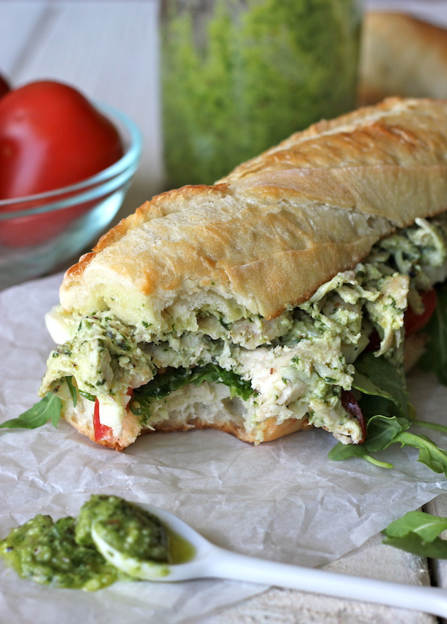 13. Lighter Chicken Salad with Pesto