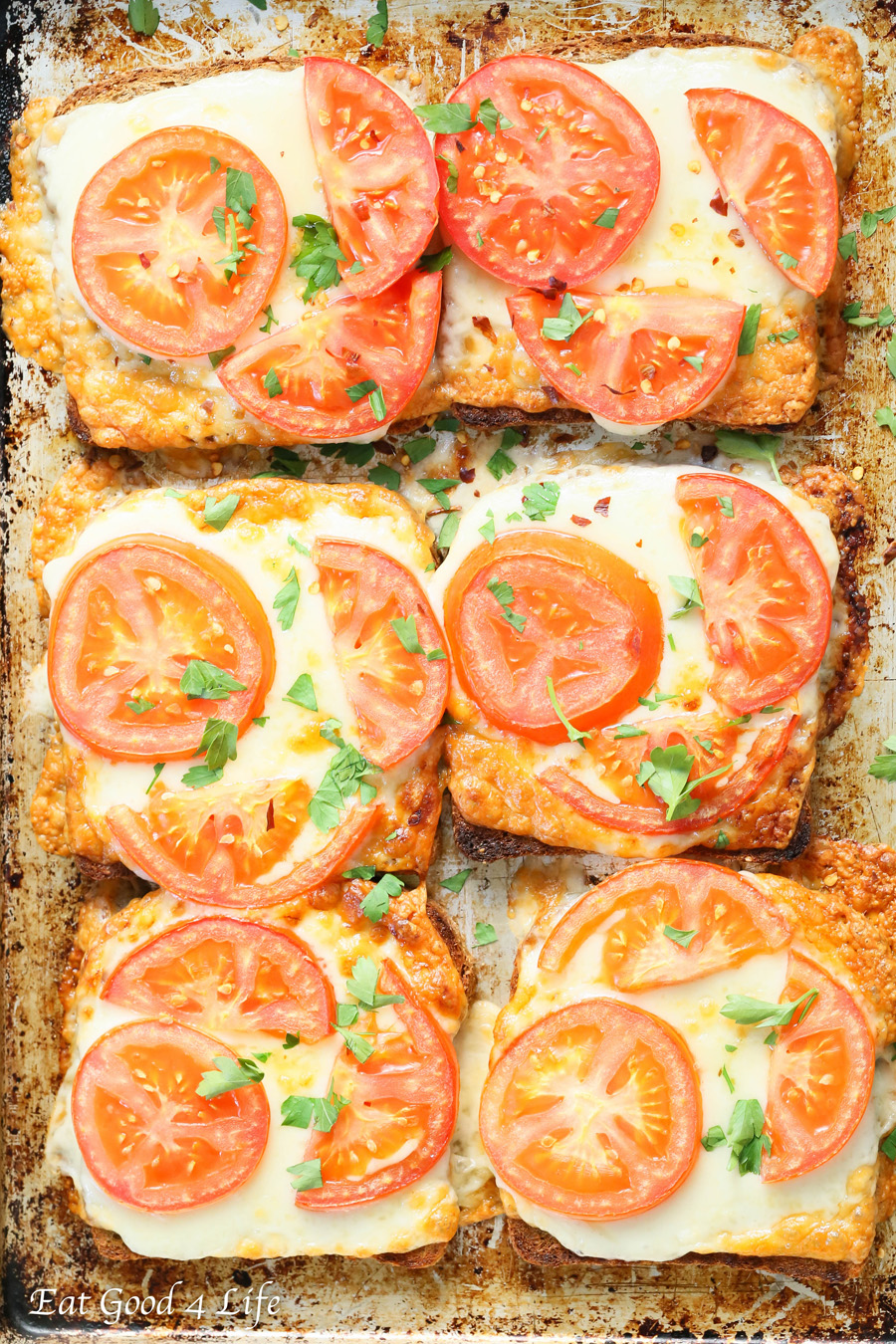13. Super Easy Tomato Cheese Toasts