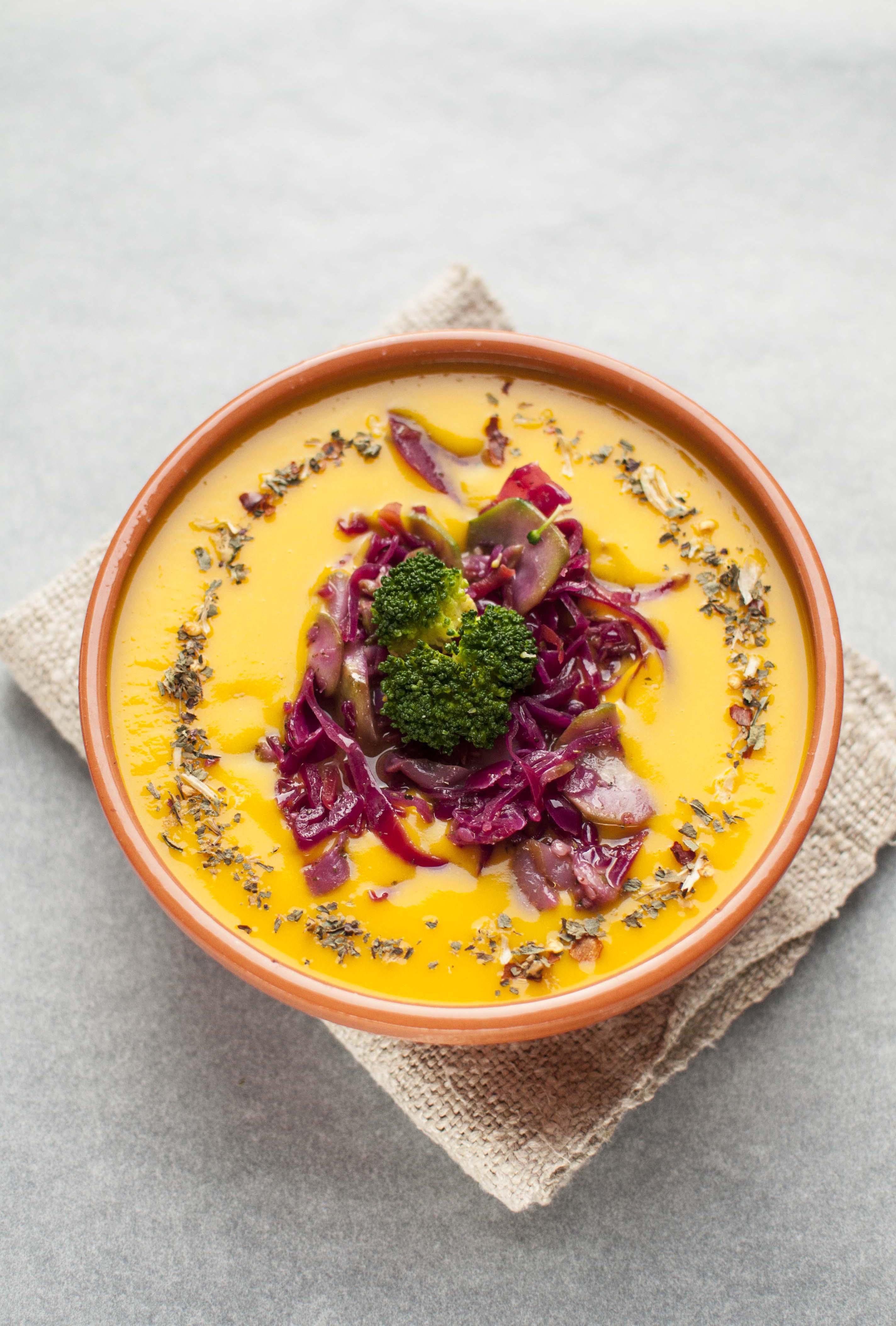 16. Butternut Squash Soup With Fermented Vegetables
