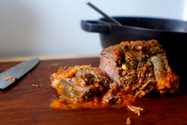 16. Oven-Braised Beef with Tomatoes and Garlic