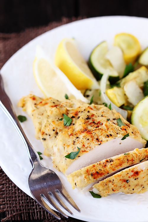 2. Hummus-Crusted Chicken