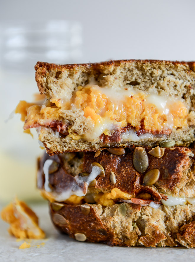 25. Leftover Sweet Potato Casserole and Brie Grilled Cheese