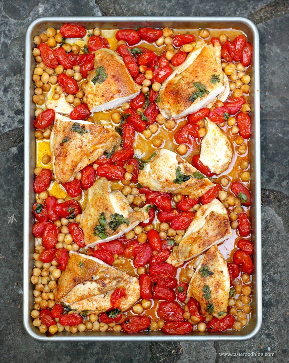 25. Roasted Chicken Breasts with Tomatoes and Chickpeas