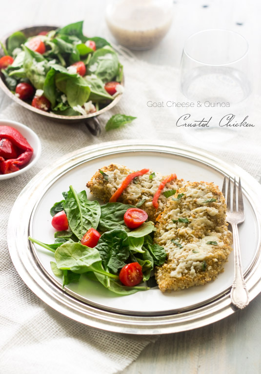 26. Quinoa-Crusted Chicken with Goat Cheese