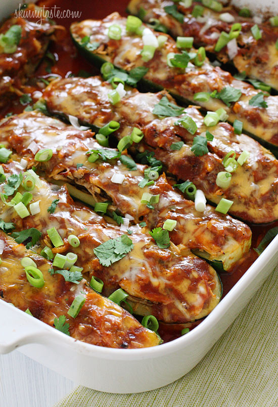 4. Chicken Enchilada Stuffed Zucchini Boats