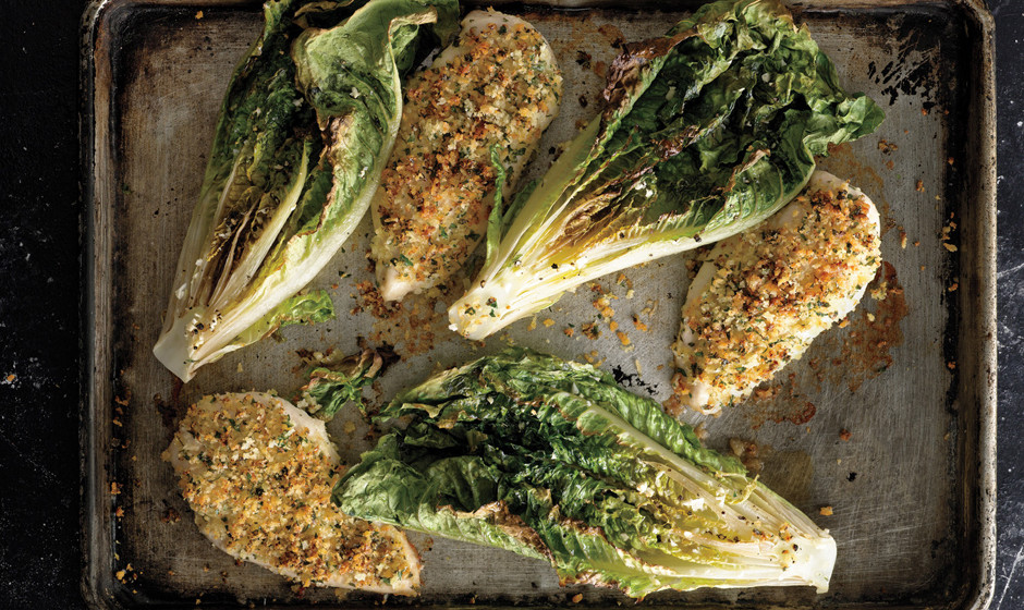 7. Parmesan Chicken With Caesar Roasted Romaine