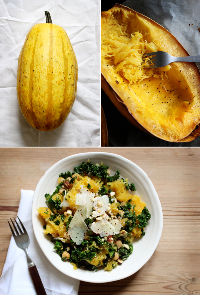 8. Spaghetti Squash With Kale, Hazelnuts, and Chickpeas