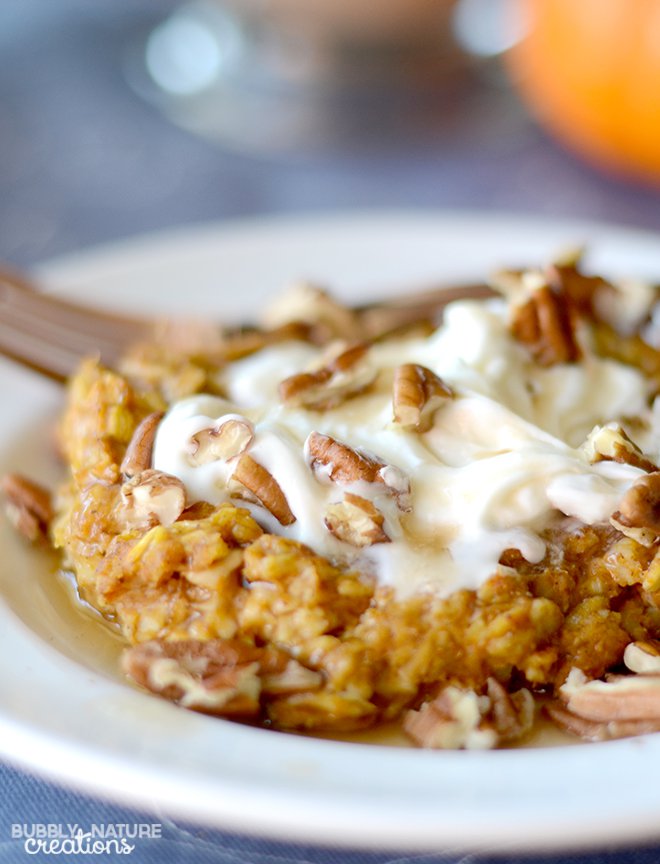 Baked-Pumpkin-Pie-Oatmeal-Perfect-Fall-Weather-food...-tastes-like-pumpkin-pie-Low-fat-high-protien-THM-E