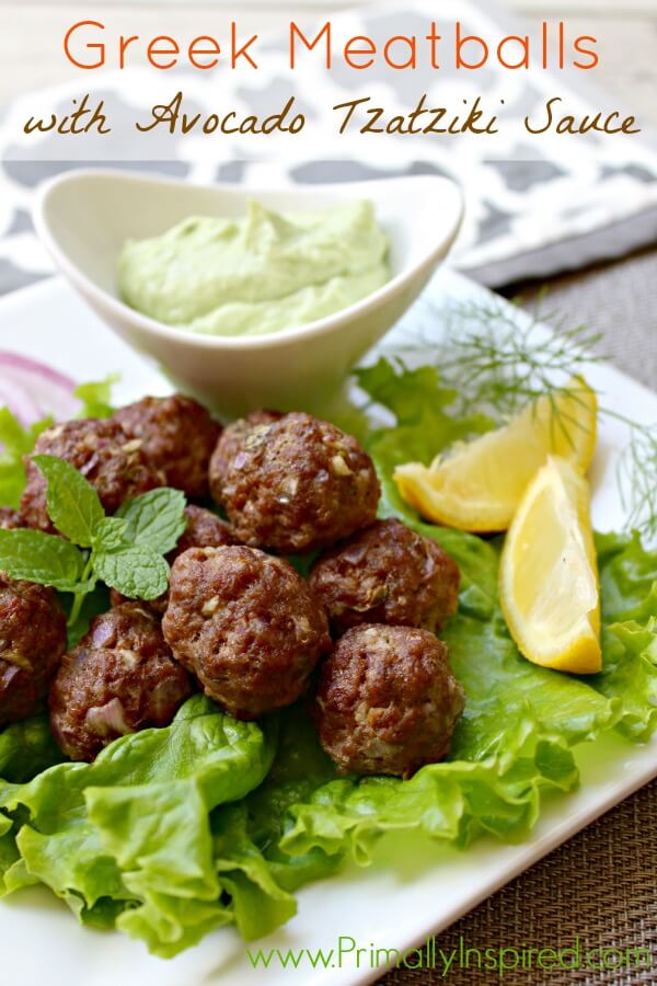 13. Greek Meatballs With Avocado Tzatziki Sauce