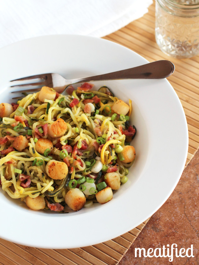 17. Zucchini Noodles With Scallops And Bacon