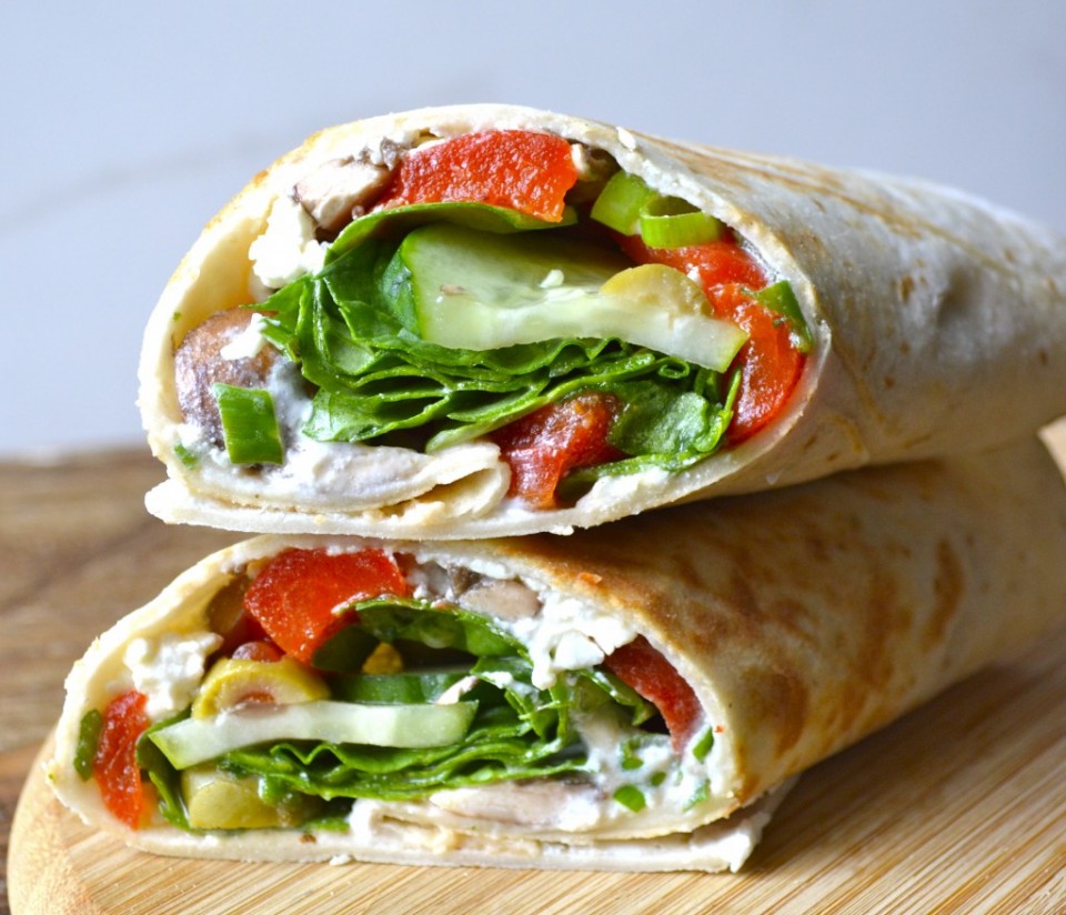 2. Greek Roasted Red Pepper Wraps
