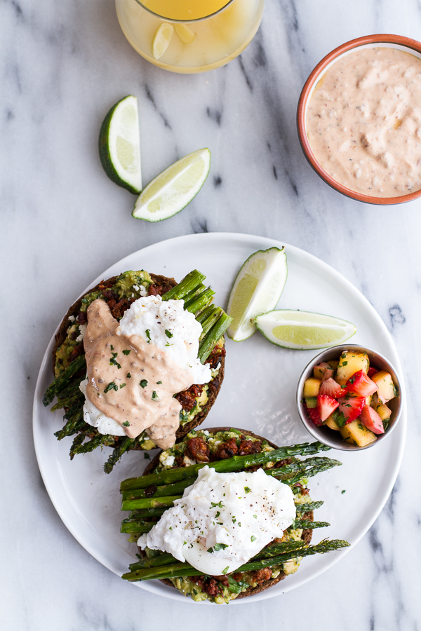 3. Chorizo Eggs Benedict With Honey Chipotle Lime Sauce