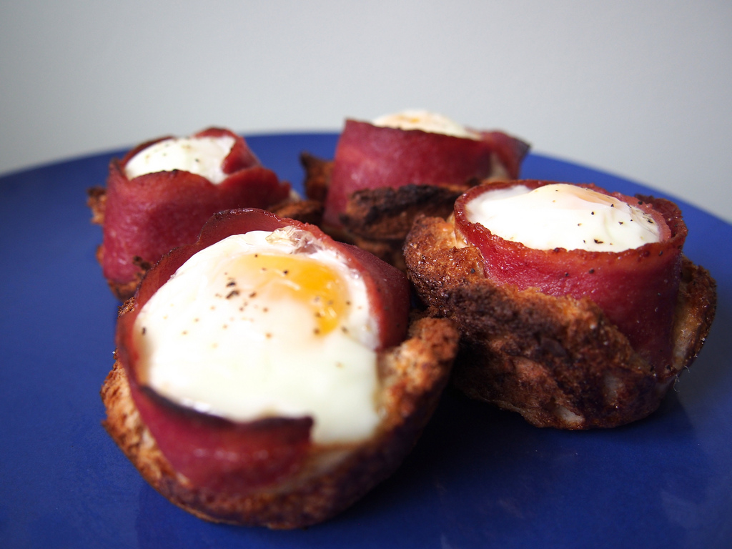 7. Bacon and Egg Toast Cups