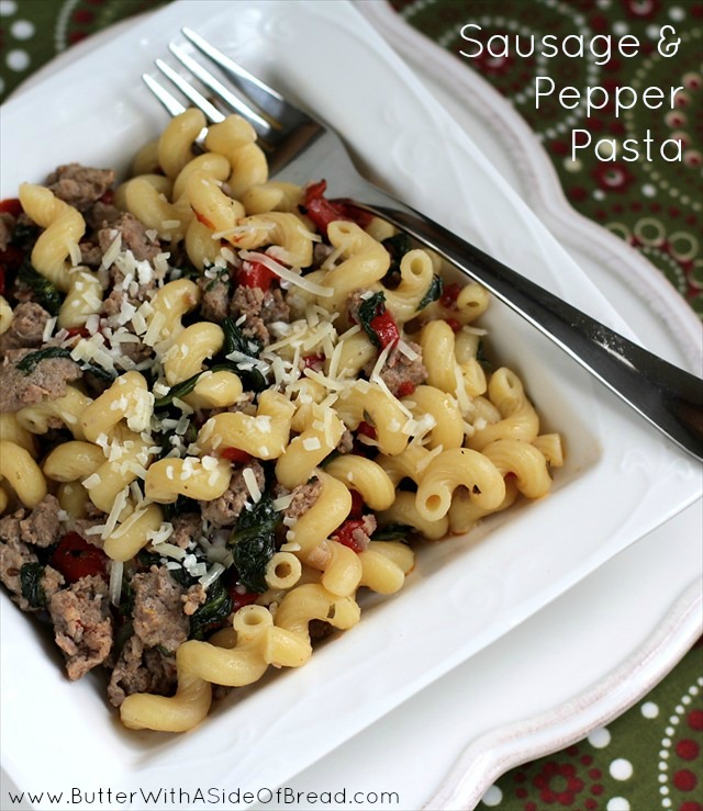 9. Sausage and Pepper Pasta (5 Points)