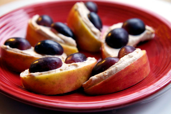 12. Creamy Peanutty Apples With Grapes