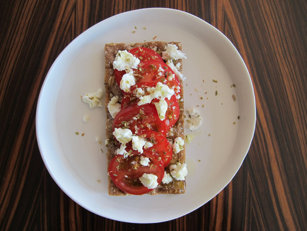 13. Tomato and Feta Cheese on Crispbread