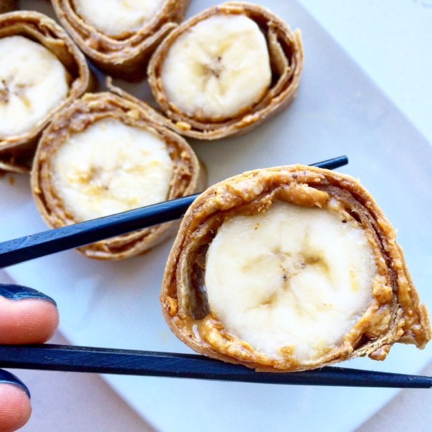 33. Peanut Butter and Banana “Sushi”