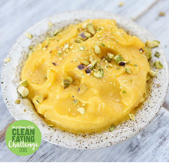 36. Two-Ingredient Mango Sorbet with Pistachios