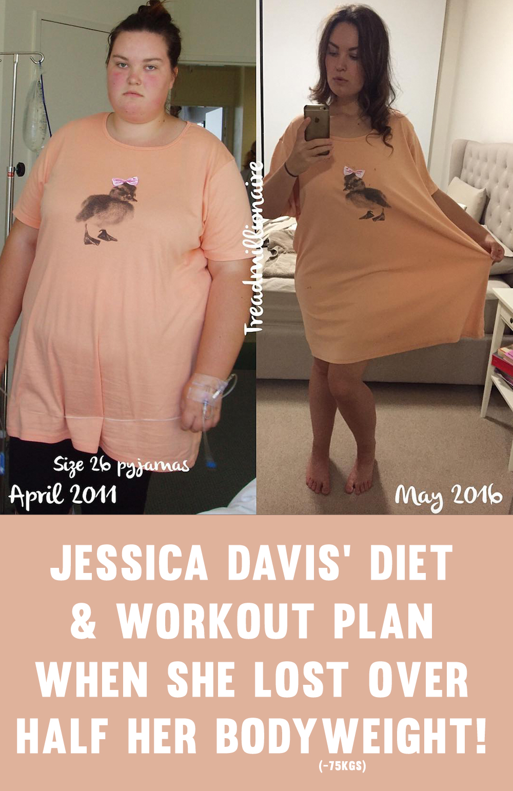 Jessica Davis 'Treadmillionaire's Full Workout & Diet Plan For Losing 75KGS! 
