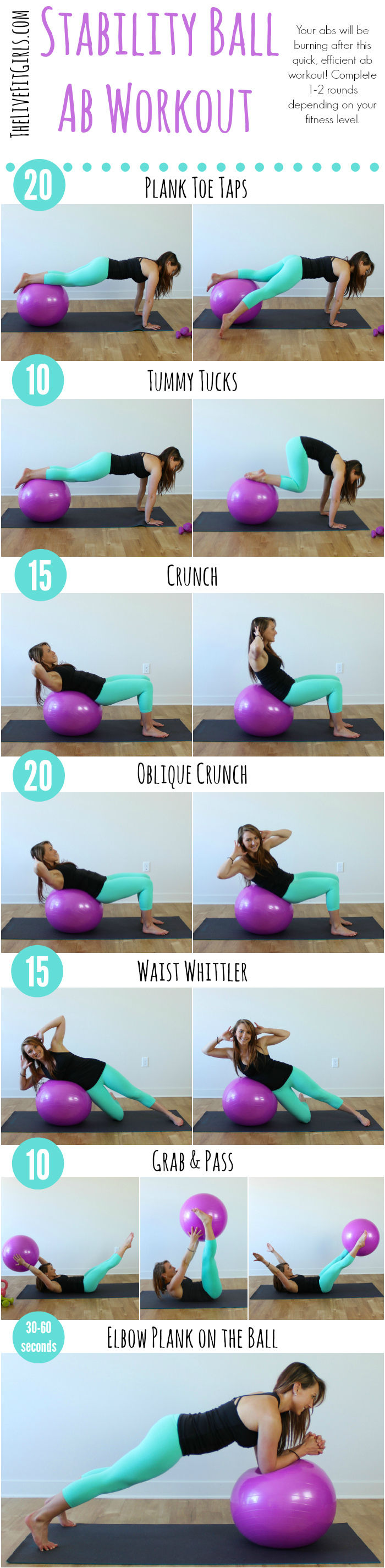 half yoga ball abs