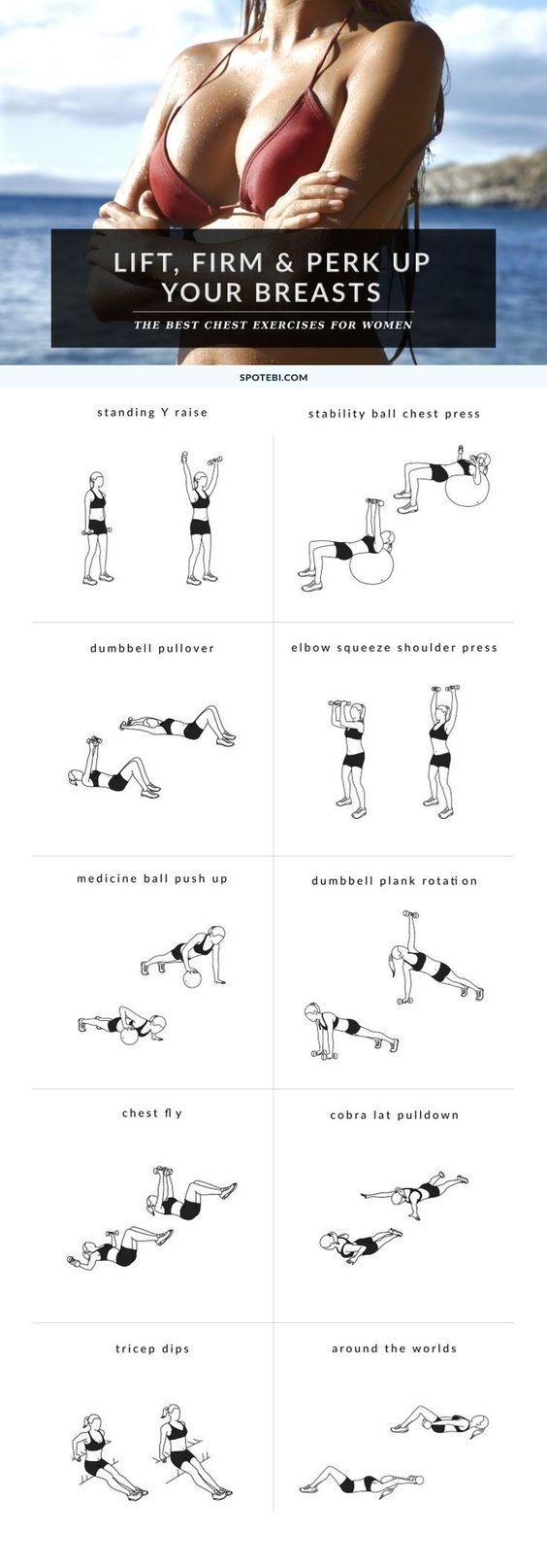 Chest Workout Routine for Women at home, Best Exercises to tone and lift  your Chest