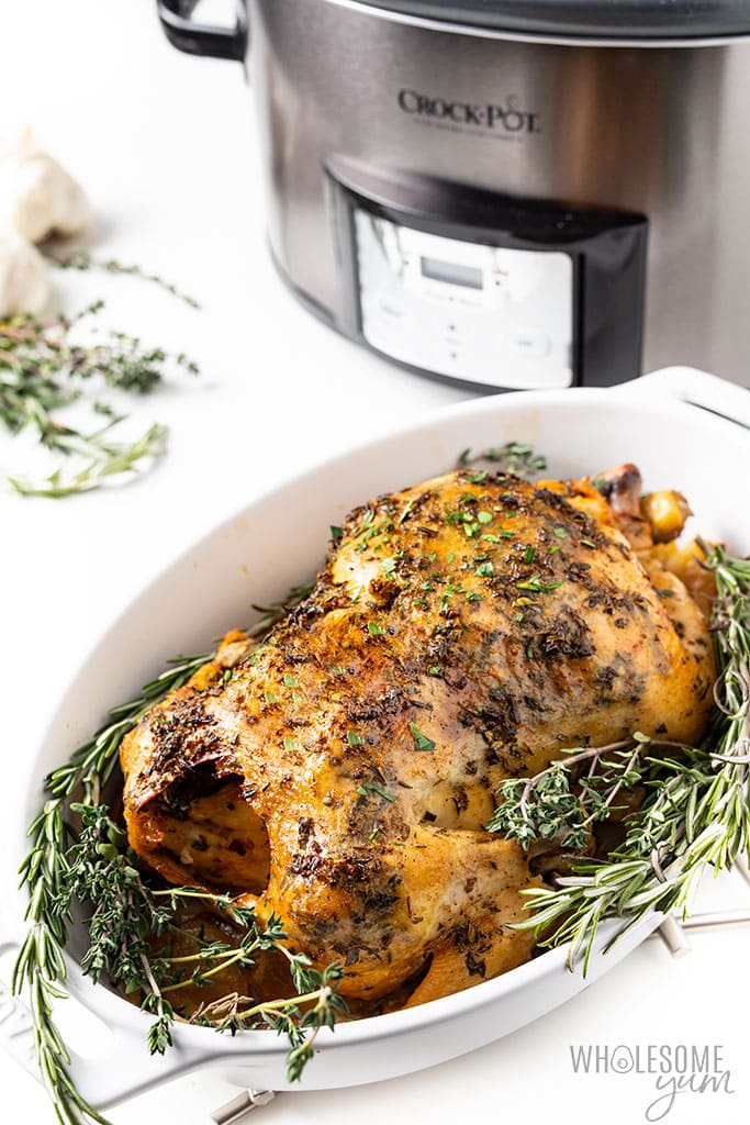 Crock Pot Whole Chicken (Easy & Juicy!) - Wholesome Yum