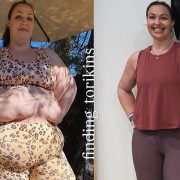 @finding_torikins weight loss journey, tori phillips 200 pounds weight loss, yoga, bike, cycling, peloton
